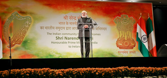 PM addressing the Indian community at Dublin, 23 September 2015